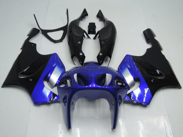 Lojas Carenagens Moto Kawasaki ZX7R 1996-2003 - Azul Prata Preto Brilhante