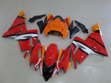 Lojas Carenagens Moto Kawasaki ZX10R 2004-2005 - Laranja Preto Branco