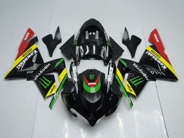 Lojas Carenagens Moto Kawasaki ZX10R 2004-2005 - Preto Brilhante Vermelho Amarelo Verde Monstro