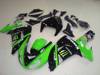 Lojas Carenagens Moto Kawasaki ZX10R 2006-2007 - Verde Prata Preto Brilhante Monstro