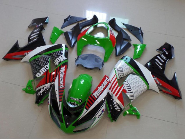 Lojas Carenagens Moto Kawasaki ZX10R 2006-2007 - Verde Vermelho Branco Preto Motorad