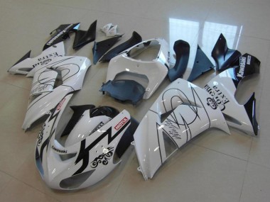 Lojas Carenagens Moto Kawasaki ZX10R 2006-2007 - Branco Preto Vermelho Motul Corona Extra