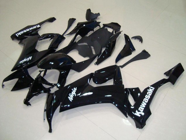 Lojas Carenagem Moto Kawasaki ZX10R 2008-2010 - Preto Brilhante Branco Decal
