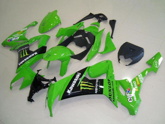Lojas Carenagens Moto Kawasaki ZX10R 2008-2010 - Verde Preto Brilhante Amarelo Monstro