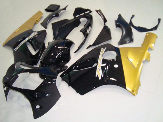 Lojas Carenagens Moto Kawasaki ZX12R 2000-2001 - Preto Brilhante Ouro