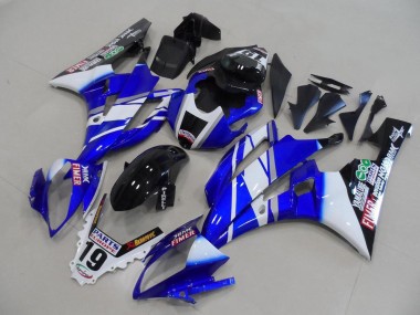 Lojas Carenagens Moto Yamaha YZF R6 2006-2007 - Branco Azul Preto Brilhante Fimer Yamalube