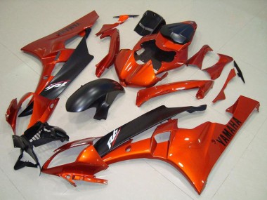 Lojas Carenagem Moto Yamaha YZF R6 2006-2007 - Laranja Preto Fosco