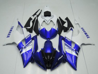 Lojas Carenagens Moto Yamaha YZF R6 2008-2016 - Branco Azul Preto OEM Estilo