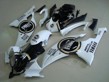 Lojas Carenagens Moto Yamaha YZF R6 2008-2016 - Branco Preto Brilhante Lucky Strike Motul Michelin 34
