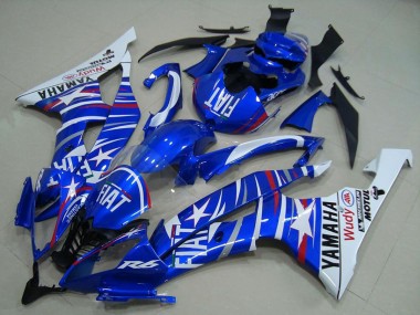 Lojas Carenagens Moto Yamaha YZF R6 2008-2016 - Branco Azul Fiat Motul Michelin