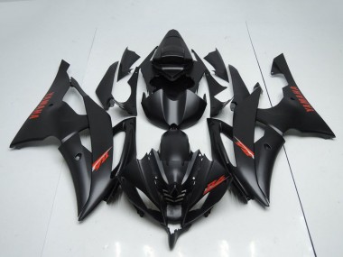 Lojas Carenagens Moto Yamaha YZF R6 2008-2016 - Preto Fosco Vermelho Decalques