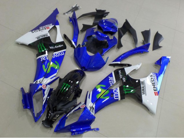 Lojas Carenagens Moto Yamaha YZF R6 2008-2016 - Branco Azul Preto Brilhante Verde Monstro MoviStar