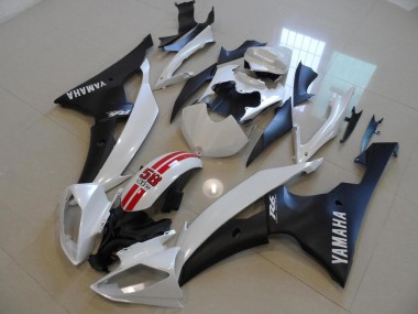 Lojas Carenagem Moto Yamaha YZF R6 2008-2016 - Branco Vermelho Preto Fosco