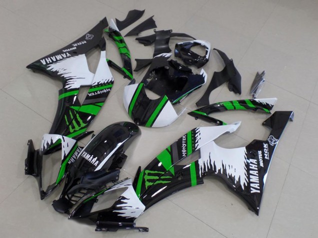 Lojas Carenagens Moto Yamaha YZF R6 2008-2016 - Branco Preto Brilhante Verde Monstro Motul
