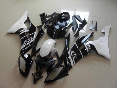 Lojas Carenagem Moto Yamaha YZF R6 2008-2016 - Branco Preto Brilhante