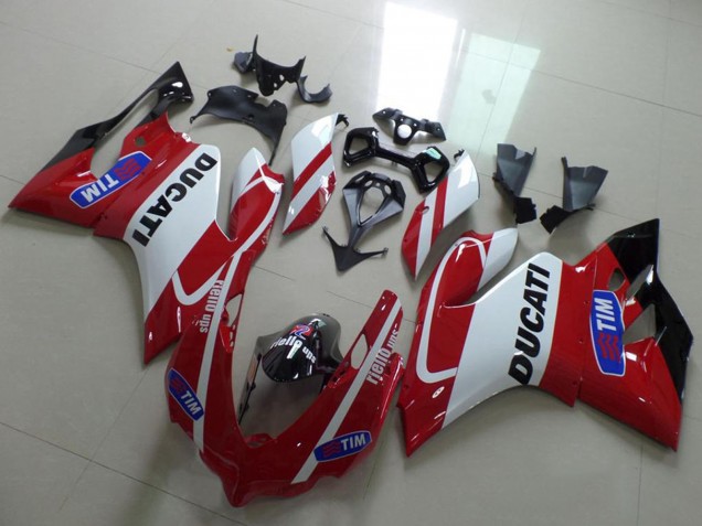 Lojas Carenagens Moto Ducati 1199 2011-2014 - Branco Vermelho Tim