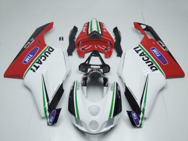 Lojas Carenagens Moto Ducati 749 999 2005-2006 - Branco Vermelho Verde Preto Brilhante Enel Generali Tim