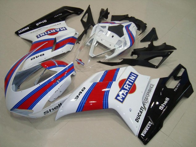 Lojas Carenagens Moto Ducati 848 2007-2014 - Branco Vermelho Verde Preto Brilhante Martini