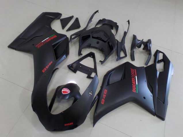 Lojas Carenagens Moto Ducati 848 2007-2014 - Preto Fosco Vermelho