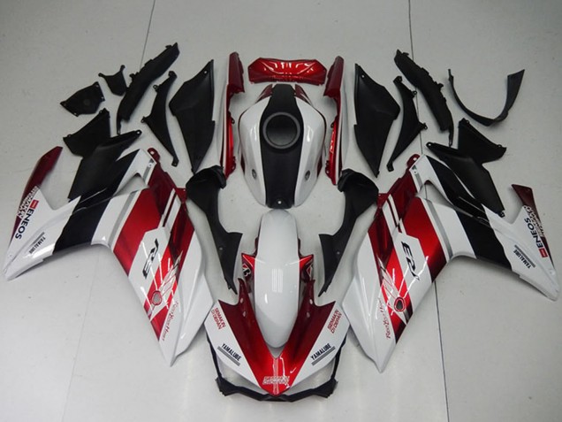 Lojas Carenagem Moto Yamaha YZF R3 2015-2018 - Branco Vermelho Preto