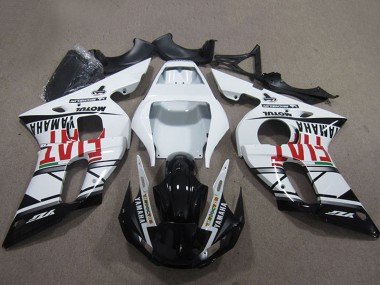 Lojas Carenagens Moto Yamaha YZF R6 1998-2002 - Branco Preto Brilhante Fiat Motul Michelin