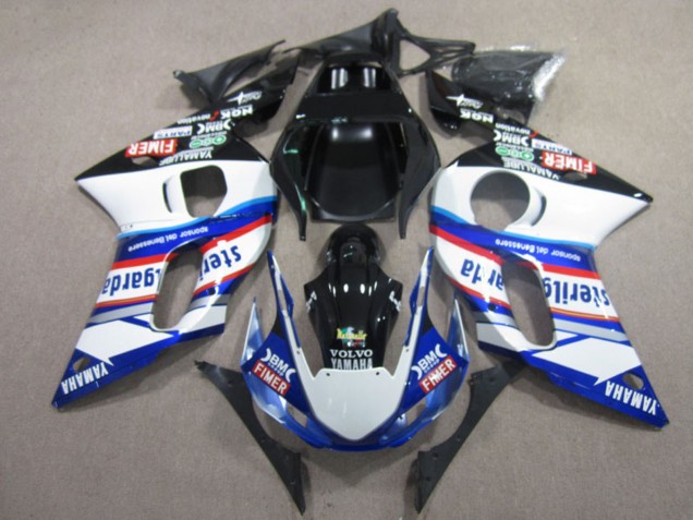 Lojas Carenagens Moto Yamaha YZF R6 1998-2002 - Branco Azul Vermelho Preto Vilvo Fimer Sterilgarda