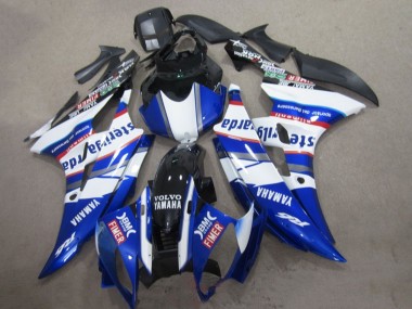 Lojas Carenagens Moto Yamaha YZF R6 2006-2007 - Branco Azul Vermelho Sterilgarda Volvo Fimer