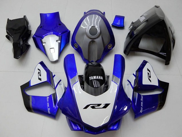 Lojas Carenagens Moto Yamaha YZF R1 2015-2019 - Branco Azul Preto Brilhante