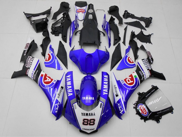 Lojas Carenagens Moto Yamaha YZF R1 2015-2019 - Branco Azul Preto Vermelho PATA 88