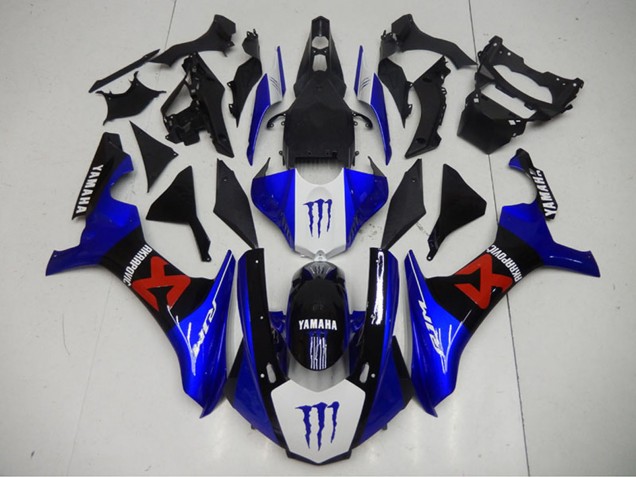 Lojas Carenagens Moto Yamaha YZF R1 2015-2019 - Azul Branco Preto Vermelho Monstro Akropovic
