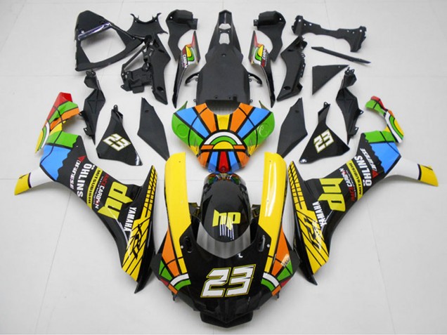 Lojas Carenagens Moto Yamaha YZF R1 2015-2019 - Amarelo Vermelho Azul Verde HP Roda das Cores 23