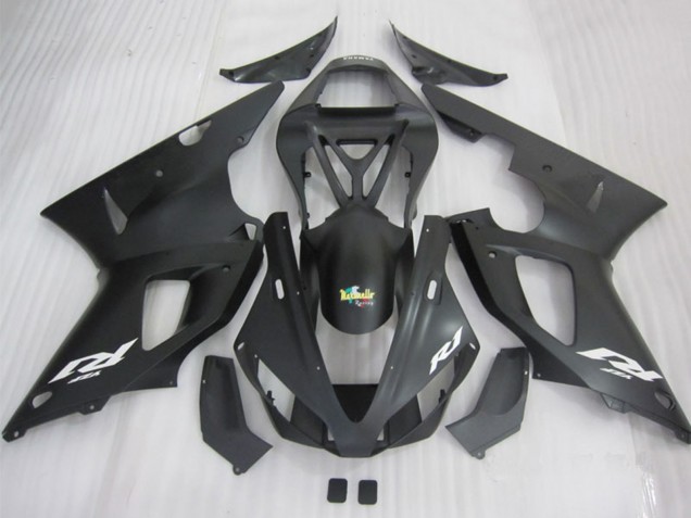 Lojas Carenagens Moto Yamaha YZF R1 2000-2001 - Preto Fosco Branco Decal