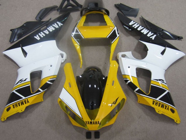 Lojas Carenagens Moto Yamaha YZF R1 2000-2001 - Amarelo Branco Preto