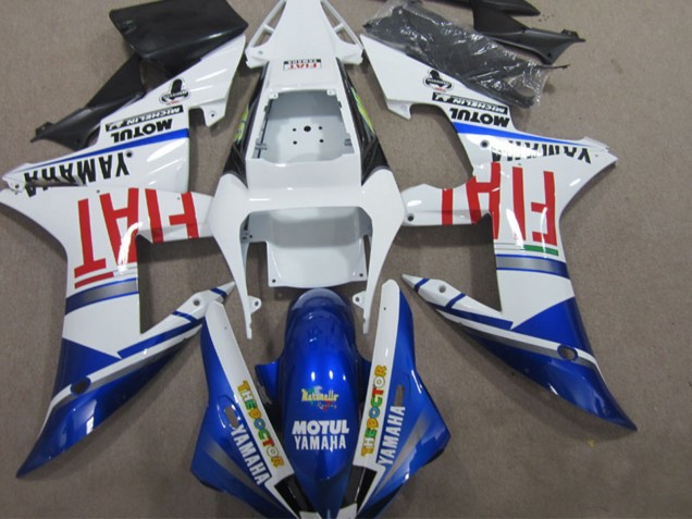 Lojas Carenagem Moto Yamaha YZF R1 2002-2003 - Branco Azul Vermelho Motul Fiat