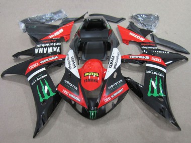 Lojas Carenagens Moto Yamaha YZF R1 2004-2006 - Vermelho Branco Preto Brilhante Verde Motul Monstro