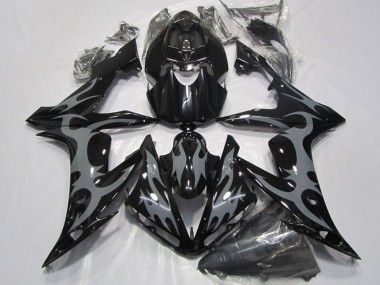 Lojas Carenagens Moto Yamaha YZF R1 2004-2006 - Preto Brilhante Cinzento Chama