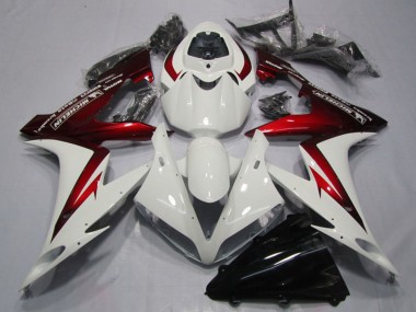 Lojas Carenagens Moto Yamaha YZF R1 2004-2006 - Branco Vermelho Michelin