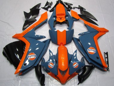Lojas Carenagens Moto Yamaha YZF R1 2007-2008 - Azul Escuro Laranja Gulf