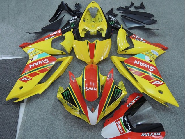 Lojas Carenagens Moto Yamaha YZF R1 2007-2008 - Amarelo Vermelho Preto Branco Cisne