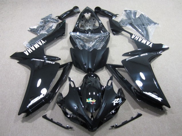 Lojas Carenagens Moto Yamaha YZF R1 2007-2008 - Preto Brilhante Branco Decal