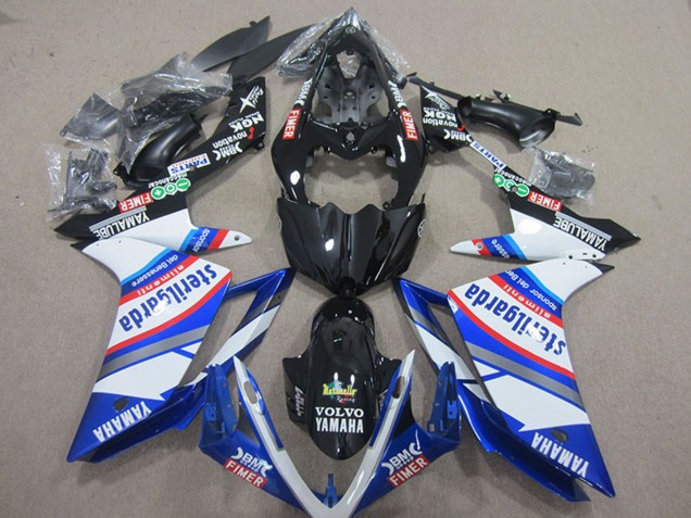 Lojas Carenagens Moto Yamaha YZF R1 2007-2008 - Branco Azul Preto Volvo Fimer Sterilgarda