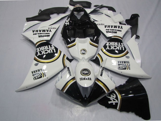 Lojas Carenagens Moto Yamaha YZF R1 2009-2011 - Branco Preto Lucky Strike