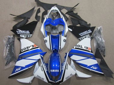 Lojas Carenagens Moto Yamaha YZF R1 2009-2011 - Branco Azul Preto ENEOS Yamalube M1 Semakin Didepan