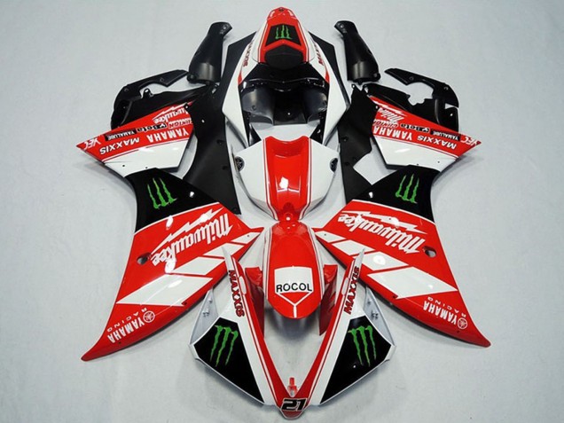 Lojas Carenagens Moto Yamaha YZF R1 2012-2014 - Branco Cinzento Preto Brilhante Verde Monstro Milwaukee Maxxis Rocol
