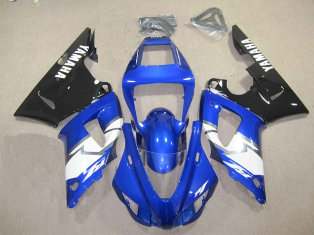 Lojas Kits Carenagem Moto Yamaha YZF R1 2012-2014 - Azul Branco Preto Brilhante