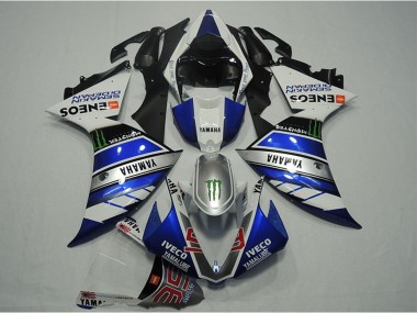Lojas Carenagens Moto Yamaha YZF R1 2012-2014 - Azul Prata Branco Preto Verde Monstro IVECO Yamalube ENEOS Semakin Didepan