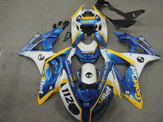 Lojas Carenagens Moto BMW S1000RR 2009-2014 - Branco Amarelo Azul OuroBet 112
