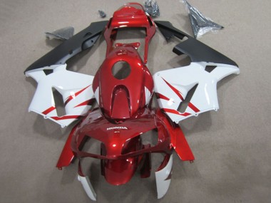 Lojas Carenagens Moto Honda CBR600RR 2003-2004 - Vermelho Branco Preto Fosco