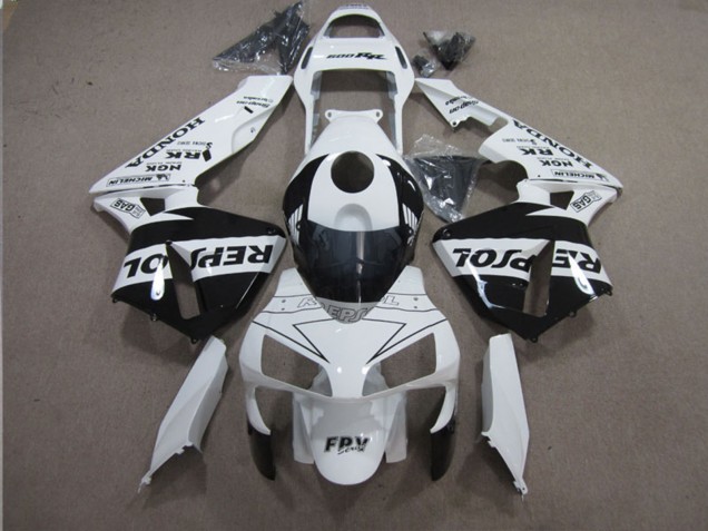 Lojas Carenagens Moto Honda CBR600RR 2003-2004 - Branco Preto Brilhante Repsol