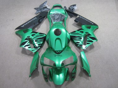 Lojas Carenagens Moto Honda CBR600RR 2003-2004 - Verde Preto Chama